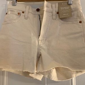NWT Madewell The Perfect Jean Short Canvas Wash 23